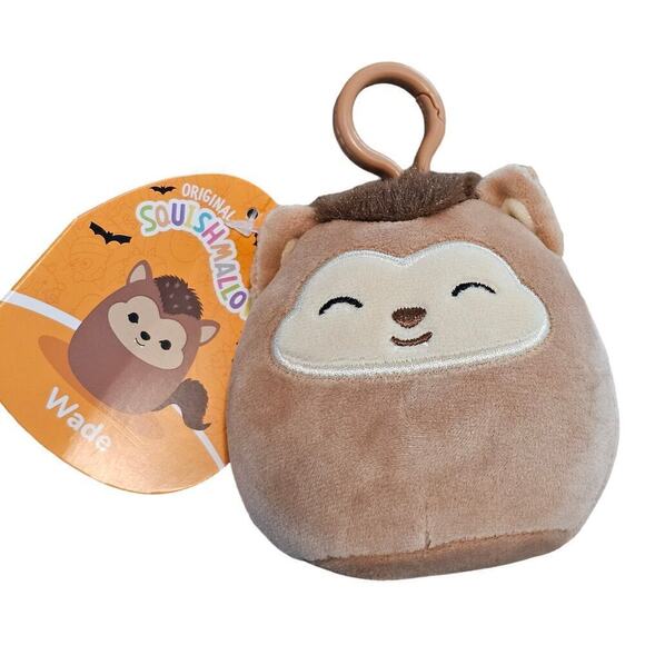 Squishmallows Wade the Werewolf Plush Squishy Soft Toy 3.5" Halloween Clip On - Picture 1 of 9